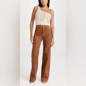 Dokotoo Wide Leg High Rise Jeans Pants Neutral Brown Tan Stretch Denim 6